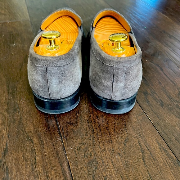 Magnanni & Saks Fifth Avenue Gray Suede Loafers - Picture 4 of 8